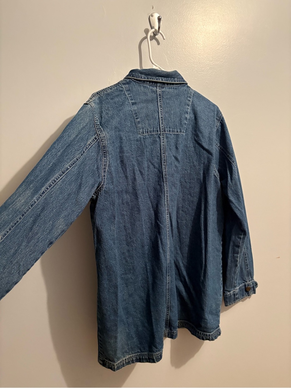Vintage Blassport Women's Large Medium Wash Blue Denim Button-Up Jean Jacket - Picture 7 of 11